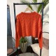 Blusa Tricot Trançada Laranja Aperol