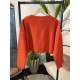 Blusa Tricot Trançada Laranja Aperol