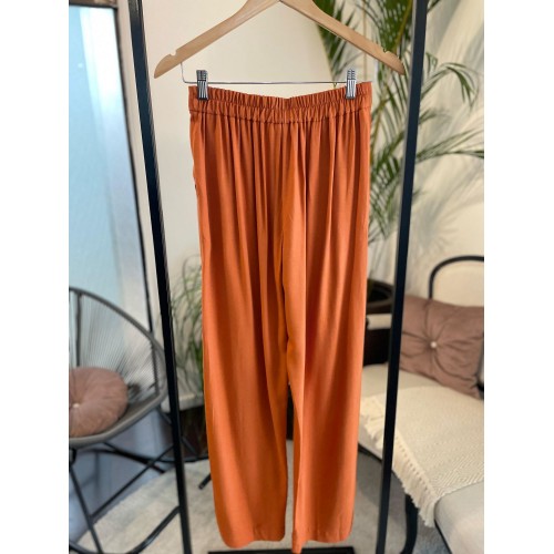 Calça Tecido Cenoura Laranja Aperol