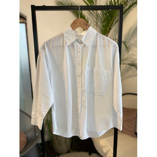 Camisa Tricoline Cava Deslocada Branco