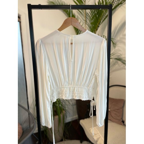 Blusa Tecido Pala Franzida Off White