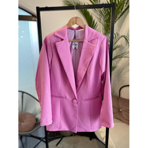 Blazer Alongado Rosa