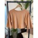 T´-shirt Malha Suede Bege Bar