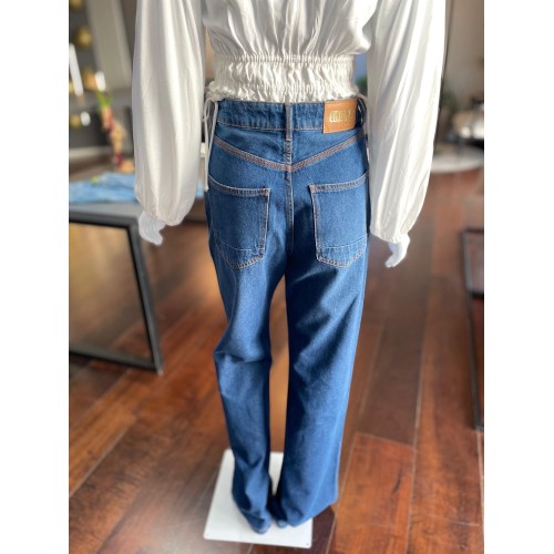 Calça Jeans Wide Leg Escura